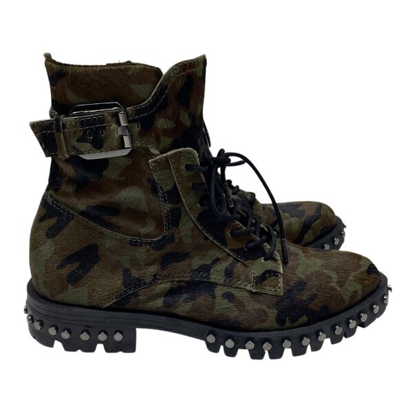 Dolce Vita Prest Lace Up Boot Camo Grunge Combat Moto Studded Streetwear Y2K 7 - Picture 3 of 7